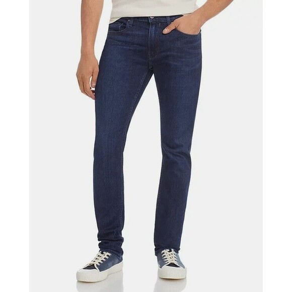 PAIGE Men's Lennox Slim Fit Straight Jeans in Dark Blue Melvin Sz 33 x 33 READ